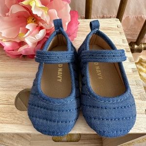 Faux Denim Mary Jane Crib Shoes